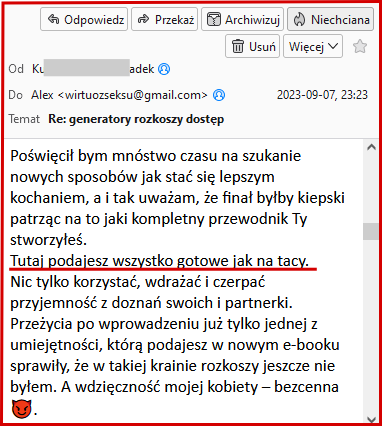użytkownik o kursie - wszystko podajesz jak na tacy