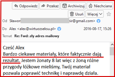 sukcesy kursanta - dobry rezultat