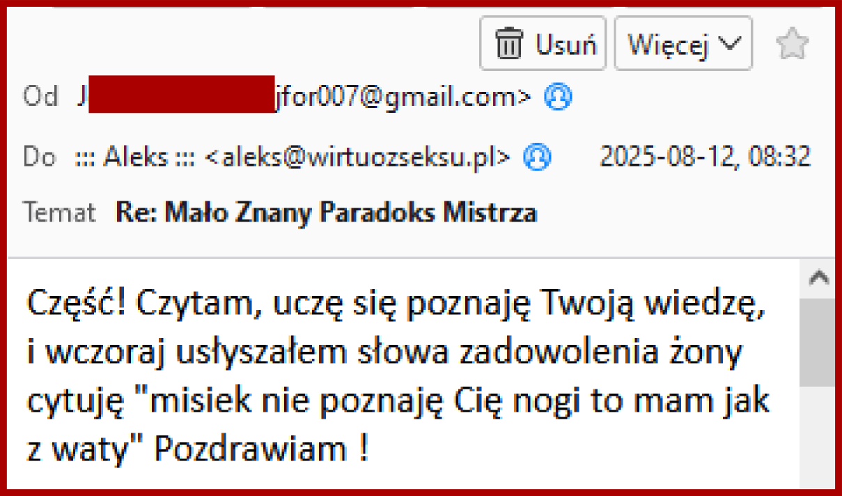 Opinia czytelnika na temat fachowych porad w kontroli wytrysku
